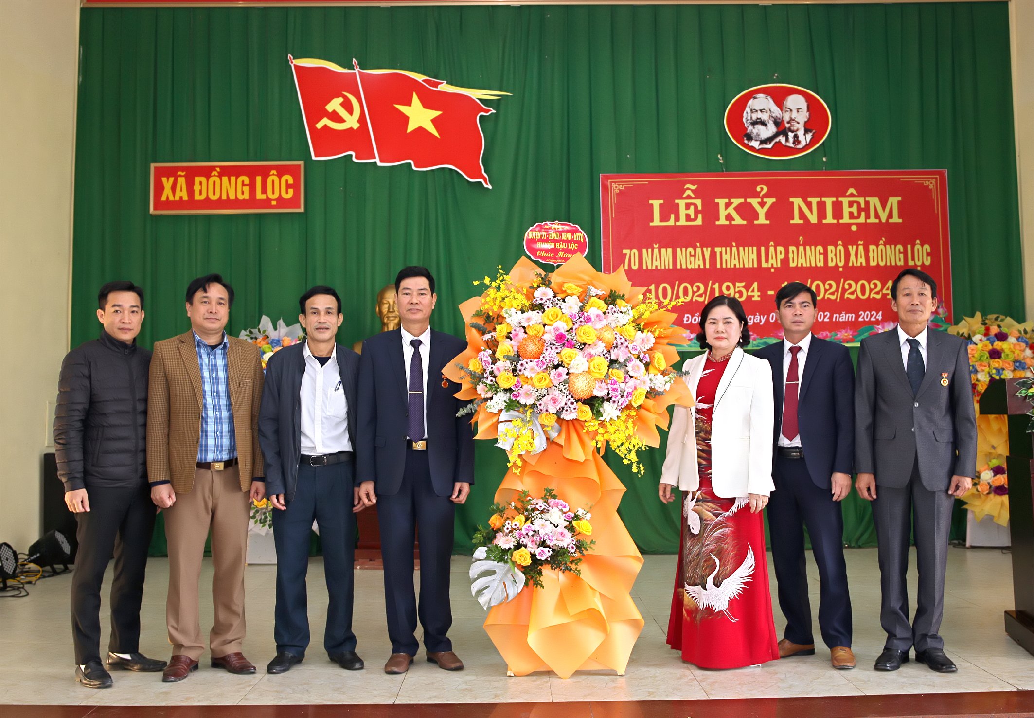 Đồng Lộc tổ chức lễ kỷ niệm 70 năm ngày thành lập Đảng bộ xã 10/02/ 1954 - 10/02/ 2024